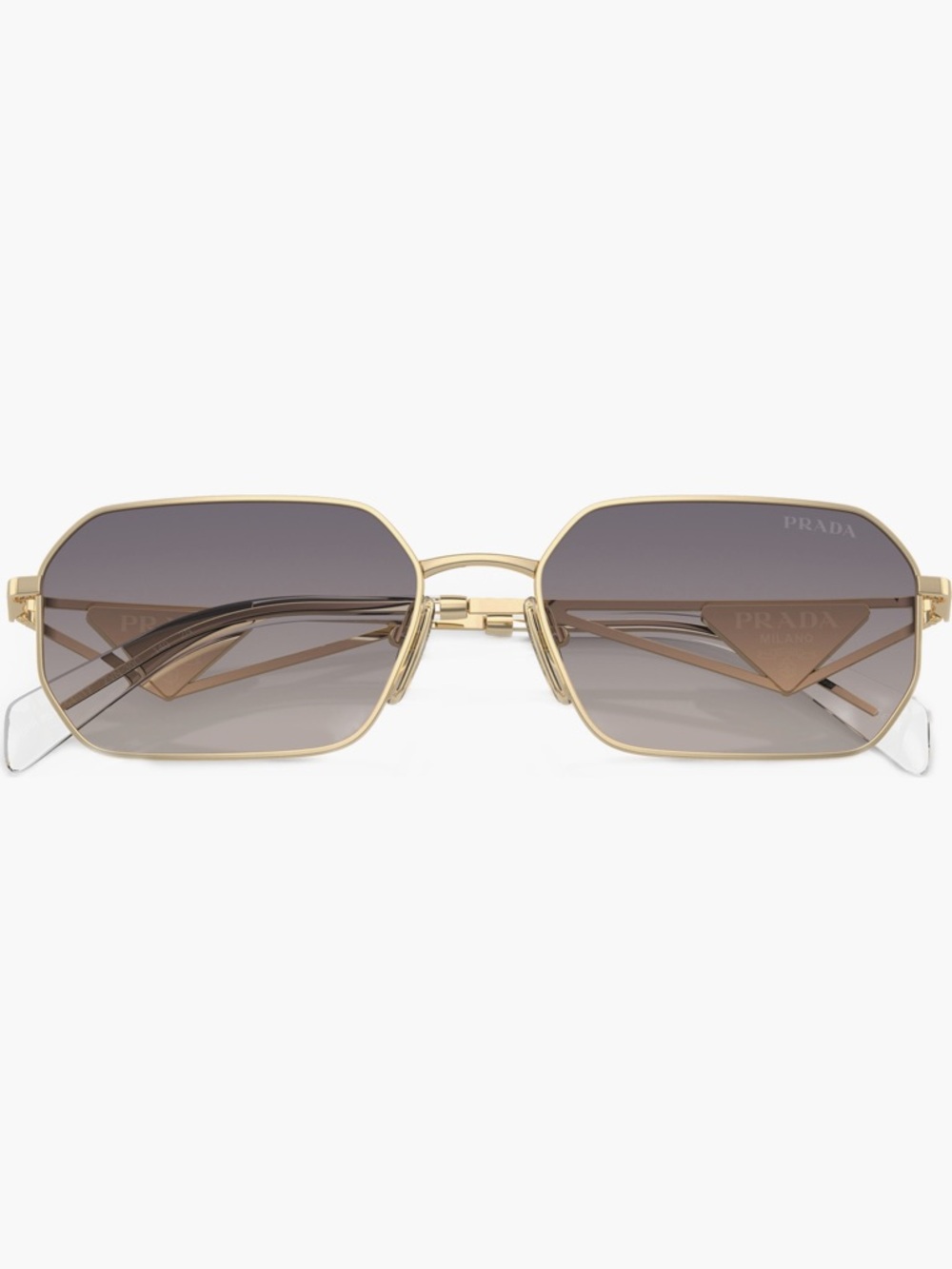 Prada 58mm Rectangular Sunglasses - BLUE MIRROR/ GOLD - Picture 5 of 12